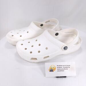 Crocs Classic Casual Slip On Comfort Mule Clog Womens Size 11 Mens 9 White